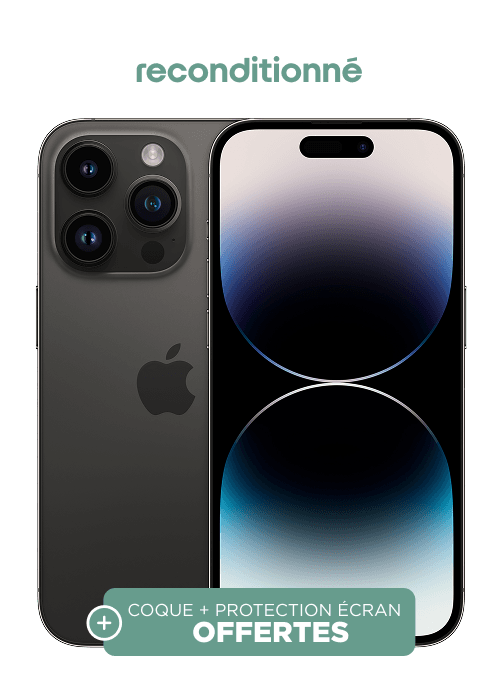 PRS iPhone 14 Pro Reconditionné Grade A Noir sidéral 128 Go - Free Mobile