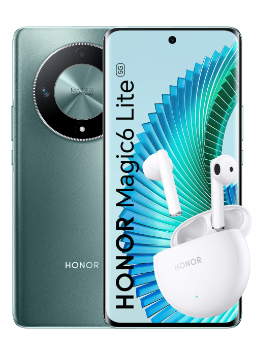 Honor Pack Magic6 Lite + Earbuds X5 Vert 256 Go - Free Mobile