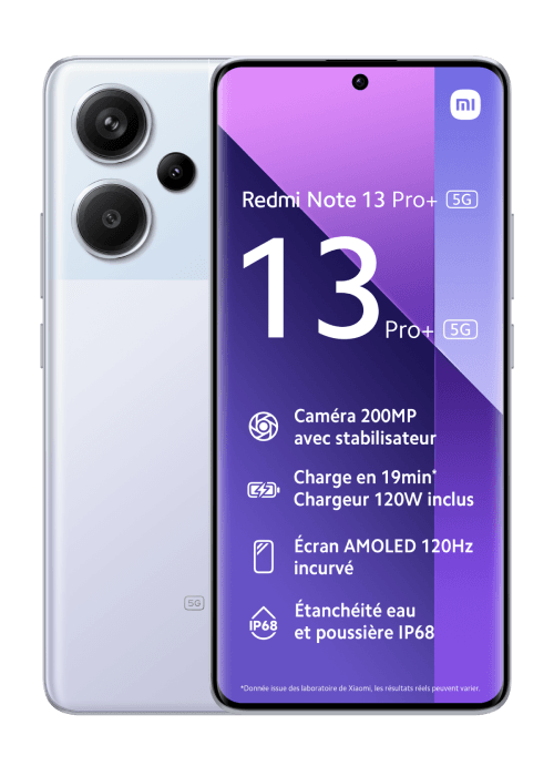 Xiaomi Redmi Note 13 Pro+ 5G Purple 256 Go - Free Mobile