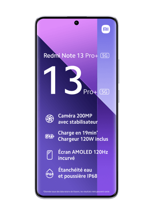 Xiaomi Redmi Note 13 Pro+ 5G Purple 256 Go - Free Mobile