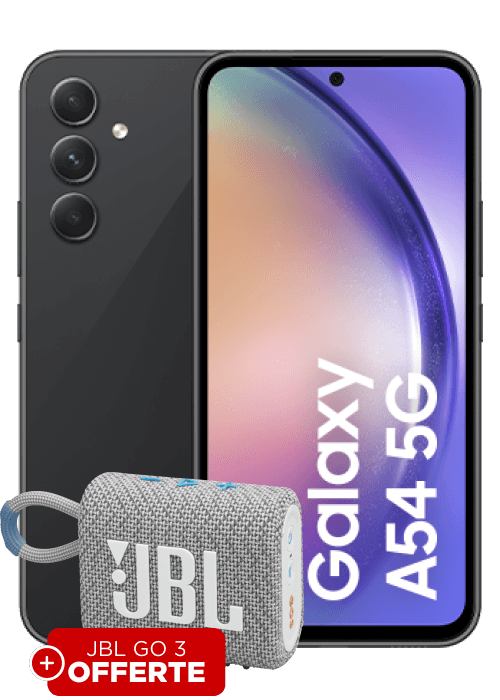 Samsung Pack Galaxy A54 5G + JBL Go 3 Eco Noir 128 Go - Free Mobile