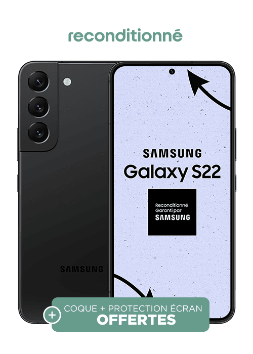 Samsung Galaxy S22 5G Reconditionné Grade A Noir 128 Go - Free Mobile