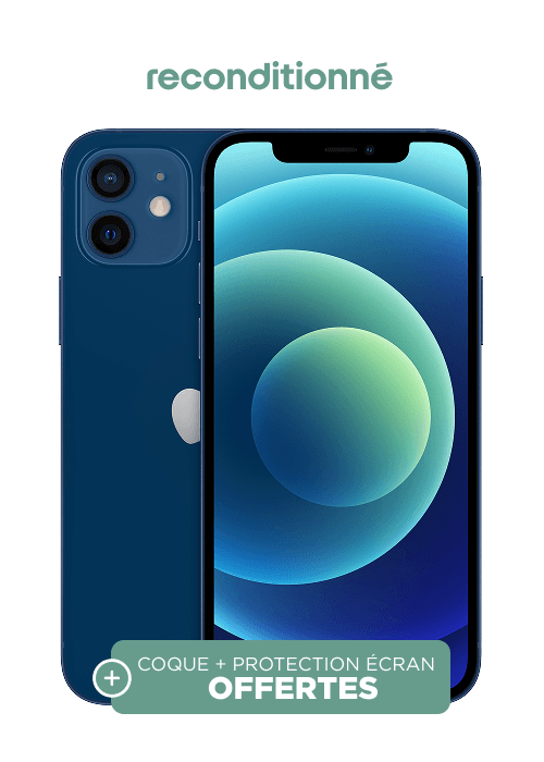 Certideal iPhone 12 Reconditionné Grade A Bleu 64 Go - Free Mobile