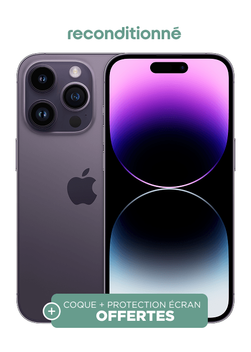 Certideal iPhone 14 Pro Max Reconditionné Grade A Mauve 128 Go - Free Mobile