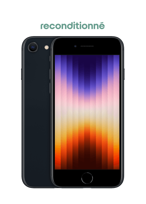 PRS iPhone SE 2022 5G Reconditionné Grade A Minuit 64 Go - Free Mobile
